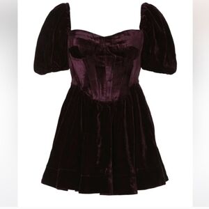 Velvet Puff Sleeve Dress